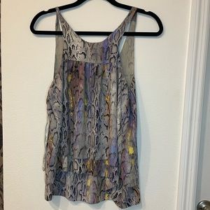 Flowing snake-print top